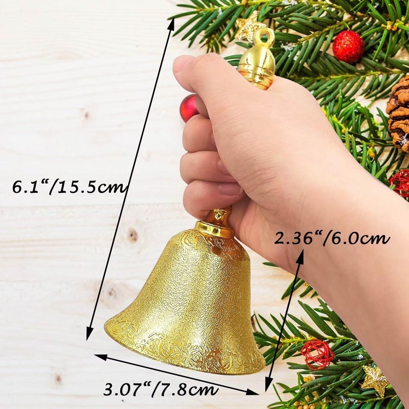 Aonfubu Super Loud Hand Bell, Vintage Ringing Bells,Copper Alloy Call Bell for Wedding, Pet Training,Dinner, Meditation,Service,Classroom and Musical Teaching,Gold - Image 2